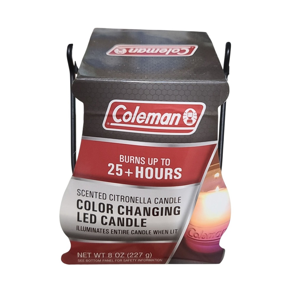 Coleman Citronella Candle Color Changing LED 8 oz Burns 25+ Hours